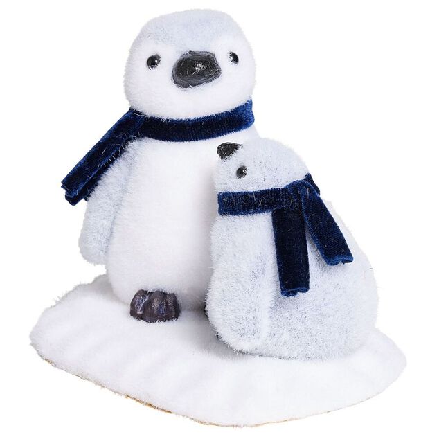 Pingouins sur banquise avec &eacute;charpe bleu et blanc &agrave; poser