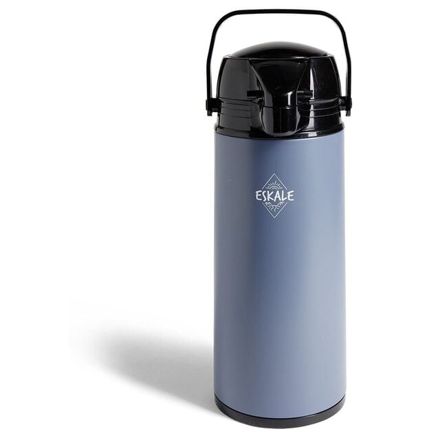 Gourde isotherme &agrave; pompe 1,9L bleu et noir