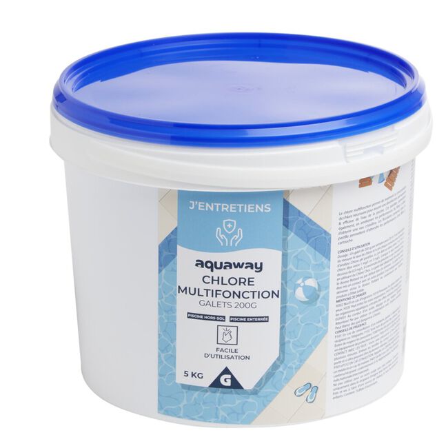 Chlore multifonction piscine galets 200g Aquaway 5kg