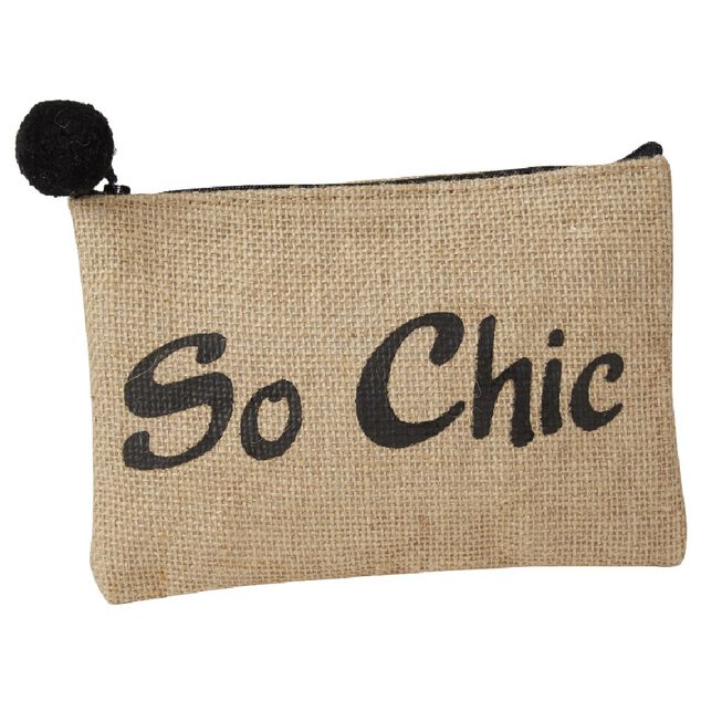Pochette avec pompom en jute