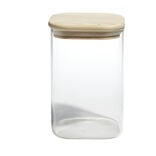 Bocal de conservation 1L en verre avec couvercle en bois