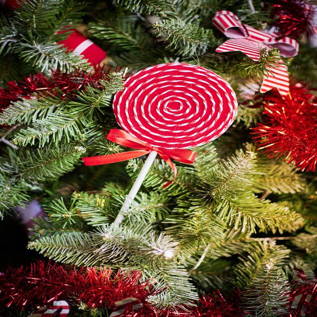 Sucette de No&euml;l &agrave; planter rouge &Oslash;14xH40cm