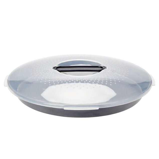 Plat &agrave; tarte anti adh&eacute;rent couvercle de transport &Oslash;30xH6cm