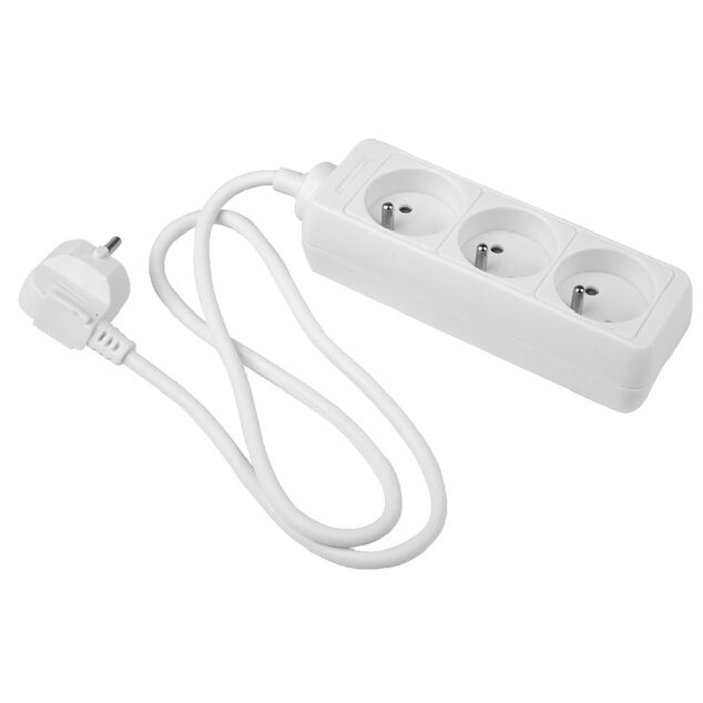 Bloc multiprise filaire blanc 3x16A - L75cm