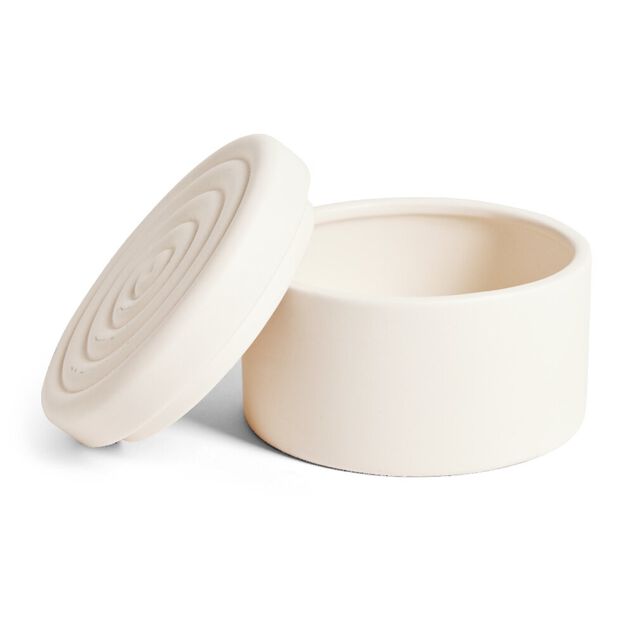 Bo&icirc;te ronde c&eacute;ramique blanc &Oslash;12cmxH8cm