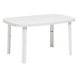 Table de jardin rectangulaire 6 personnes Viva blanche 137x85xH72cm