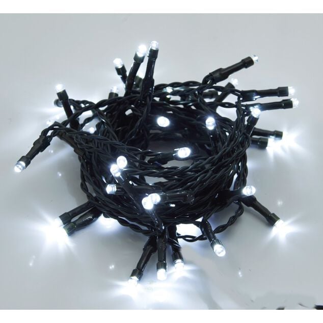 Guirlande &eacute;lectrique Solaire 50 Led Blanc froid clignotant 4,9 m