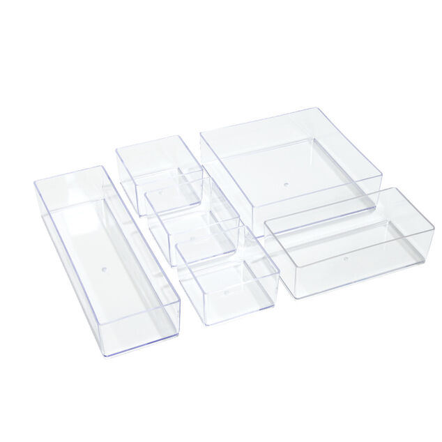 Boîte de rangement maquillage 6 compartiments interchangeables 30x22,5cm