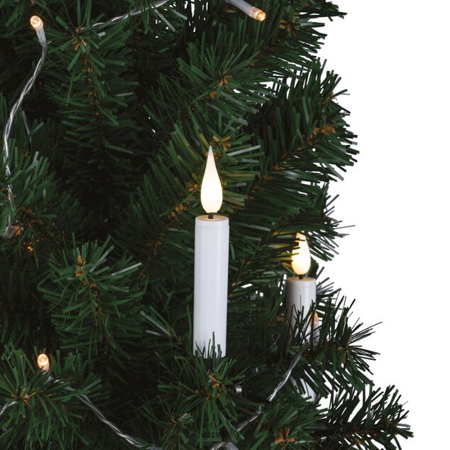 Lot de 5 bougies LED blanches flamme blanc chaud avec télécommande