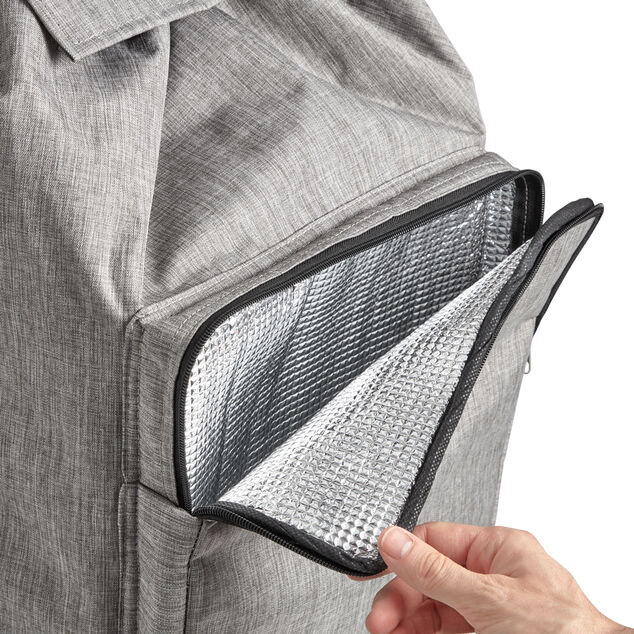 Chariot de course isotherme &agrave; roulette gris