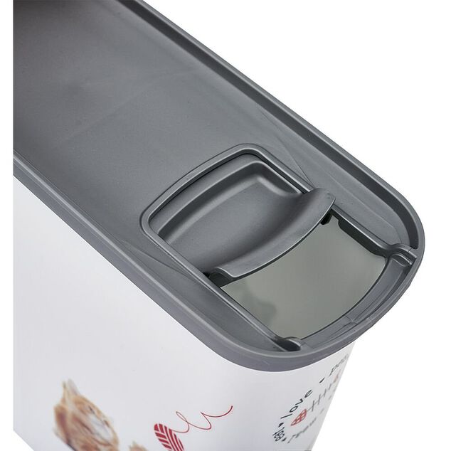 Bo&icirc;te &agrave; croquettes pour chat grise et blanche 2L