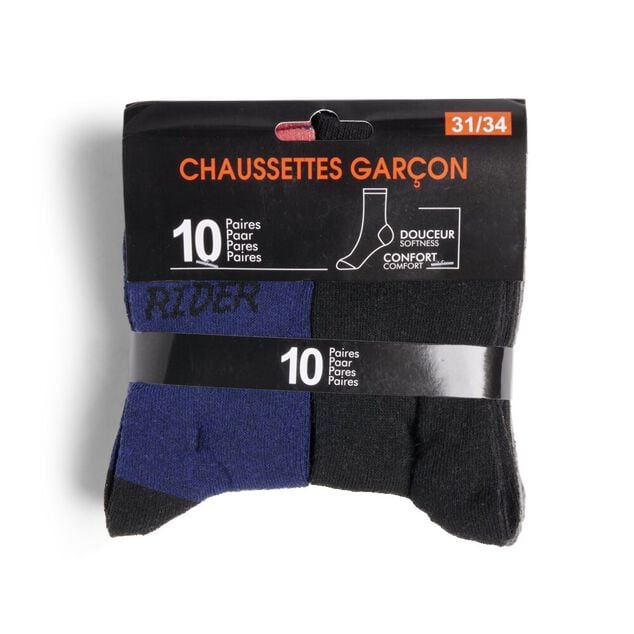 Lot de 10 paires de chaussettes pour enfant polycoton