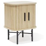 Chevet Gr&egrave;ge bois naturel et noir - L40xP35xH52 cm