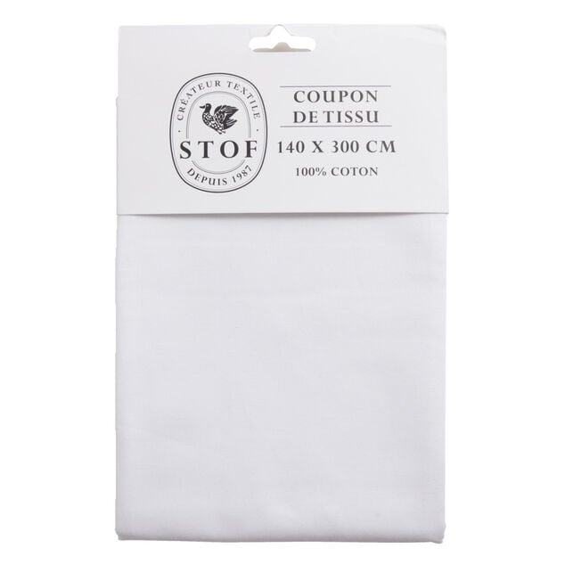 Coupon tissu coton 140x300cm blanc