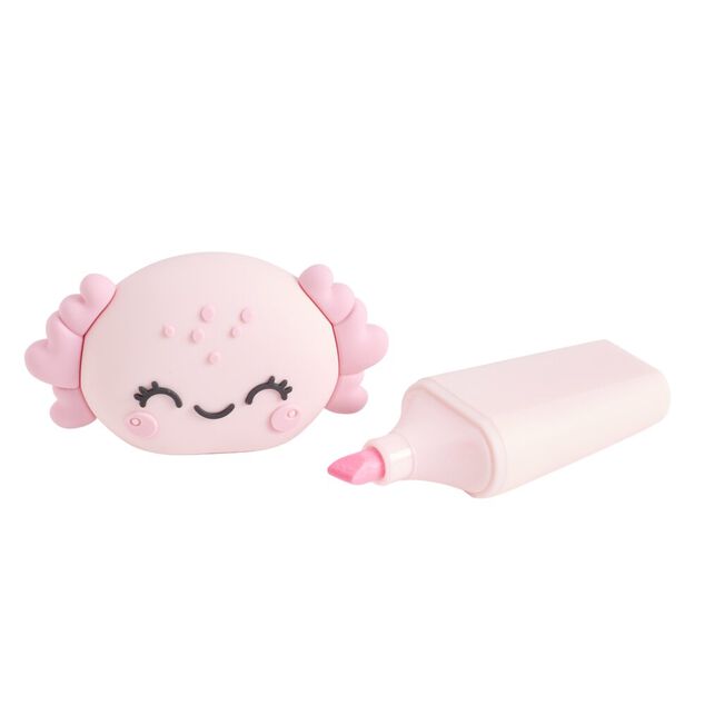 Surligneur x2 forme animal L7,5cm (2 mod&egrave;les capybara ou axolotl)