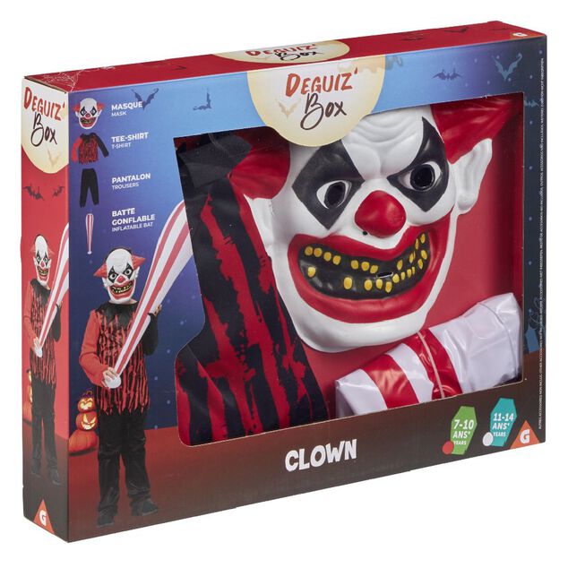 Deguiz'box enfant Halloween clown d&eacute;moniaque 11/14 ans