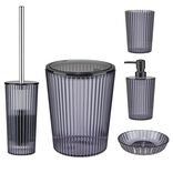 Accessoires salle de bain x5 plastique noir transparent