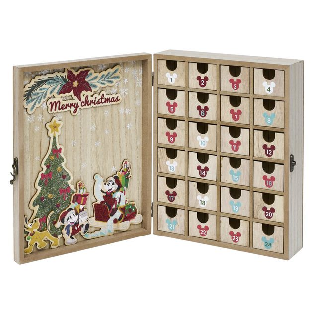 Calendrier de l'avent &agrave; remplir Disney Mickey en bois