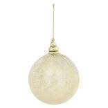 Boule de Noël en acrylique beige doré Ø10 cm