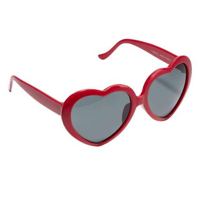 Lunettes soleil forme coeur rouge