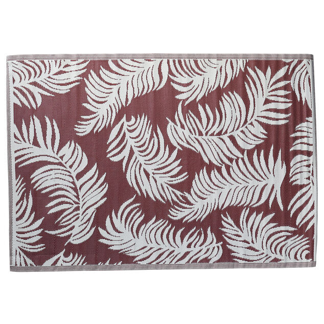Tapis de jardin rectangulaire Kerala blanc et rouge 160x230cm