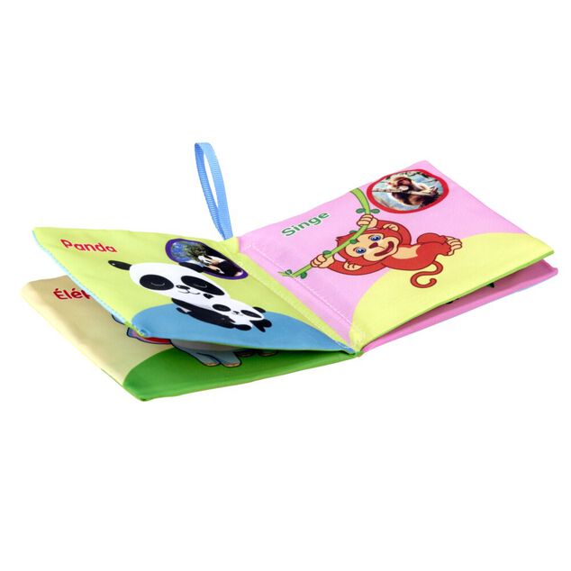 Livre enfant en tissu sp&eacute;cial animaux 11x11cm