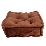 Coussin de sol carré bouclette terracotta 45x45cm