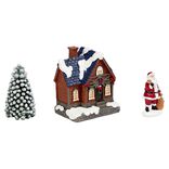 Décoration maison lumineuse 4LED avec père Noël et sapin