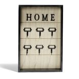 Bo&icirc;te &agrave; clefs MDF et m&eacute;tal beige et noir 30x20x3cm