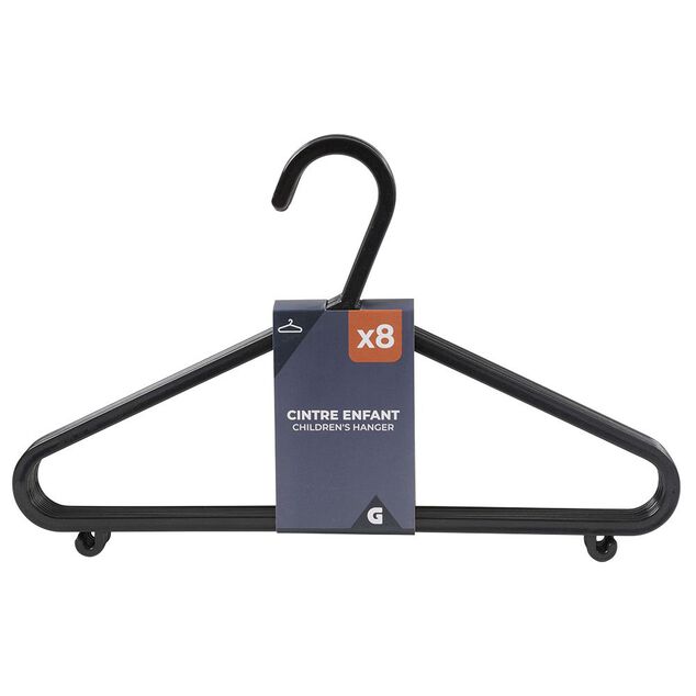 Cintre enfant plastique noir x8