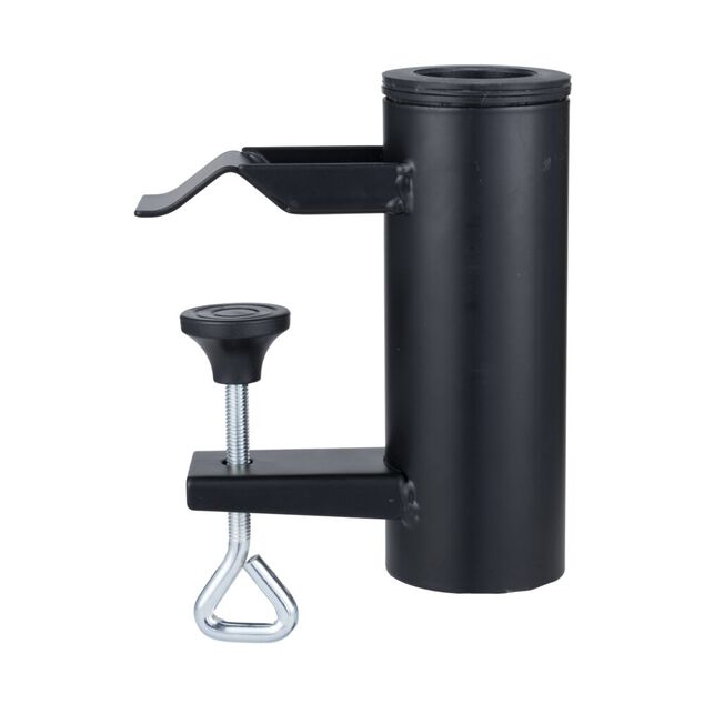Fixation parasol pour balcon acier et plastique noir 16x6xH13,5cm