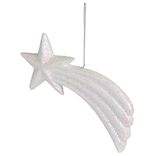 Étoile filante à suspendre blanc pailleté