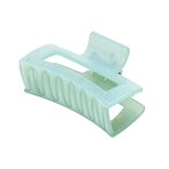 Pince à cheveux rectangulaire plastique vert effet transparent