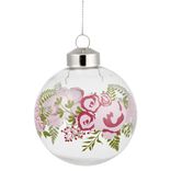 Boule de Noël transparente déco fleur Ø8 cm