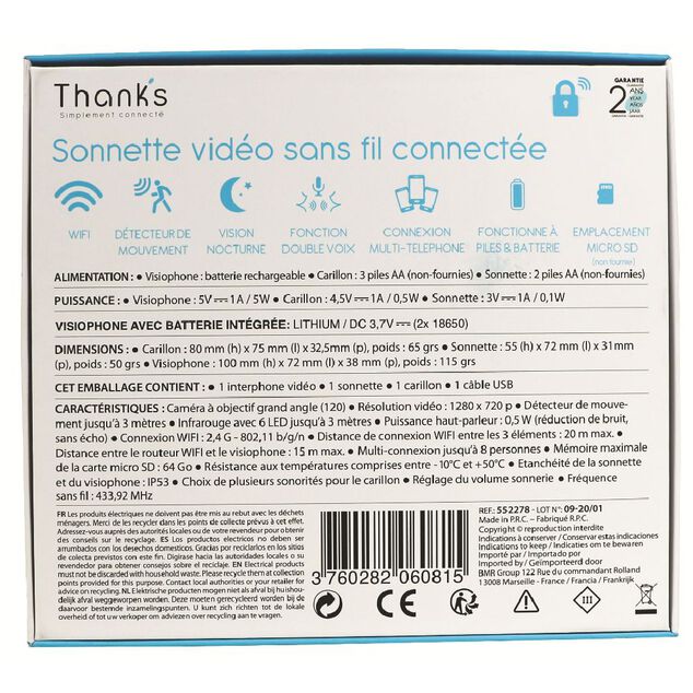 Sonnette vid&eacute;o connect&eacute;e