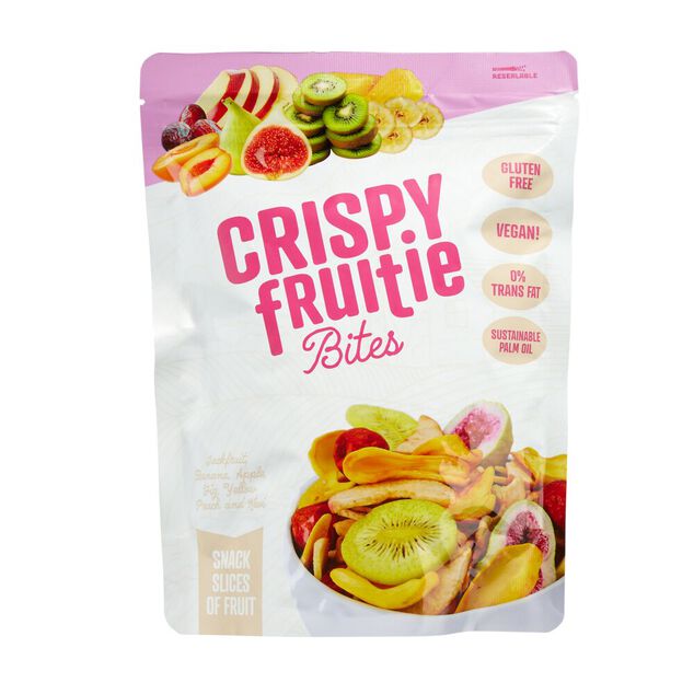 Fruits secs m&eacute;lang&eacute;s Becky's Crispy Fruitie Bites sachet 70gr