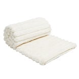 Plaid flanelle stries en relief beige 130x160cm
