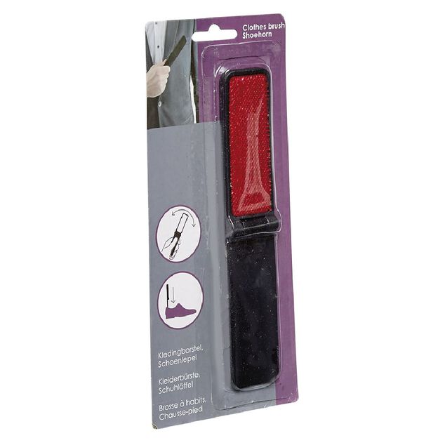 Brosse textile 2en1 chausse pied noir et rouge