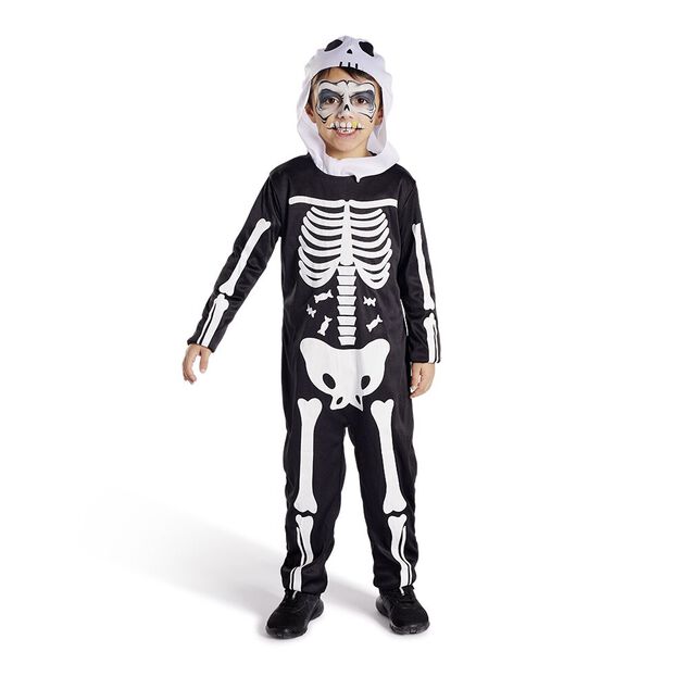 D&eacute;guisement enfant Halloween squelette combinaison et cagoule 4/6ans