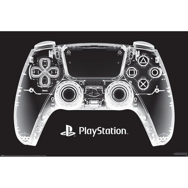 Poster Playstation - Manette de jeu