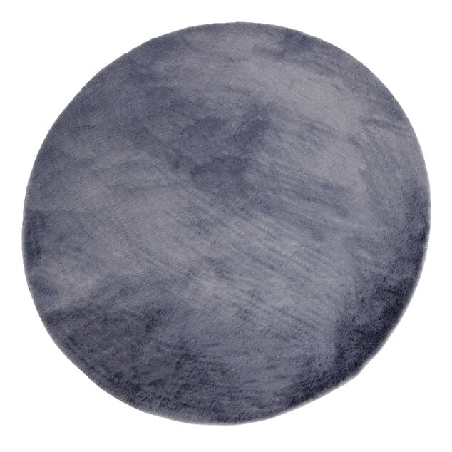 Tapis fausse fourrure gris &Oslash;80cm