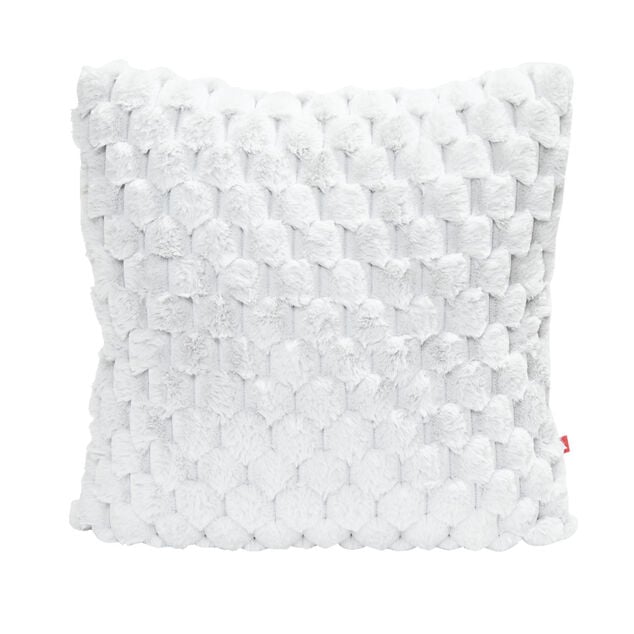 Housse de coussin effet fausse fourrure lapin 45x45cm (3 mod&egrave;les)