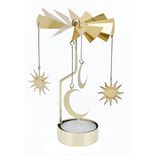 Bougeoir carrousel dor&eacute; &Oslash;8xH17cm