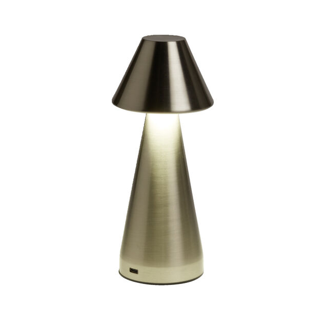 Lampe de table Conni USB tactile grise Ø9,5xH22,5cm