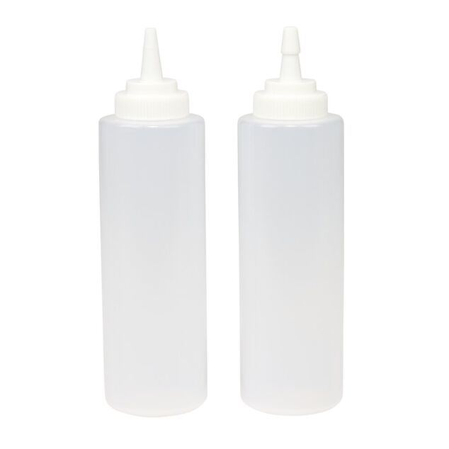 Bouteille pour sauce assaisonnement plastique souple transparent 350ml x2