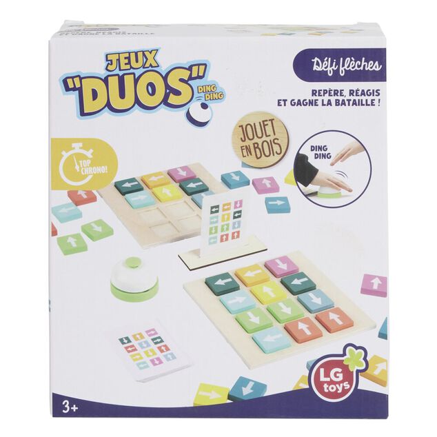 Jeu bois activité en duo défi bille construction et flèches (3 modèles)