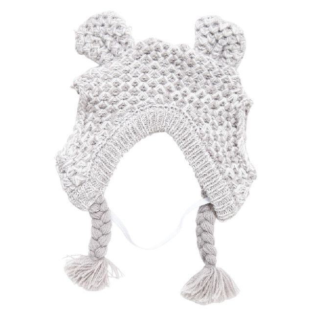 Bonnet pour chien avec oreilles gris Taille XS/S