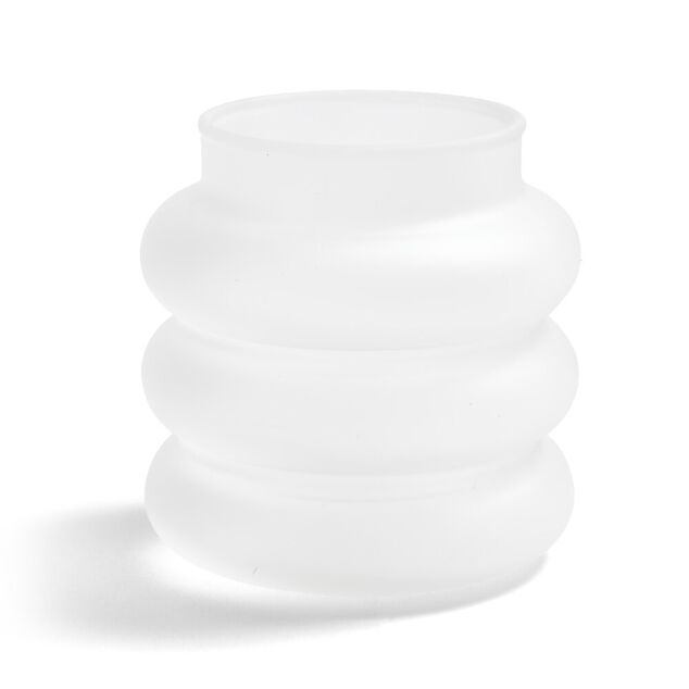 Bougeoir anneau blanc &Oslash;9xH8,5cm