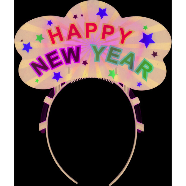 Serre t&ecirc;te phosphorescent Happy New Year L12x19cm