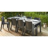 Table rectangulaire r&eacute;sine 10 personnes gris